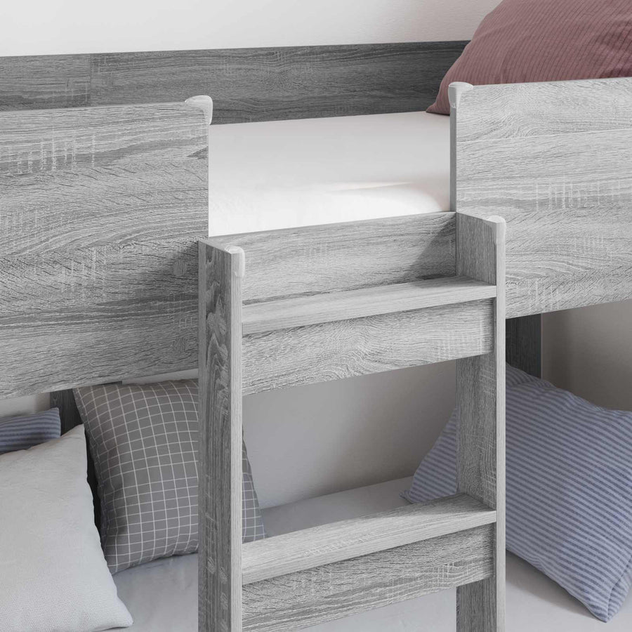Bunk Bed voor Kinderen Grijs Sonoma 80 x 190 cm Bewerkt hout