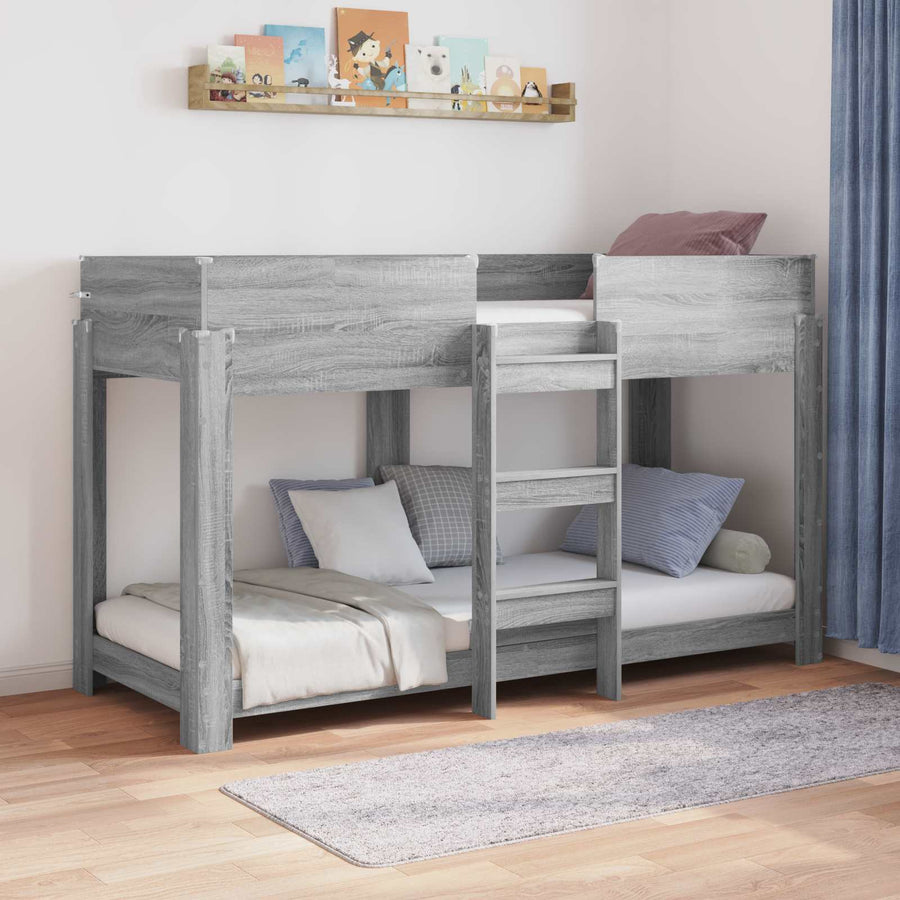 Bunk Bed voor Kinderen Grijs Sonoma 80 x 190 cm Bewerkt hout