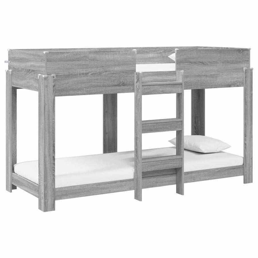 Bunk Bed voor Kinderen Grijs Sonoma 80 x 190 cm Bewerkt hout