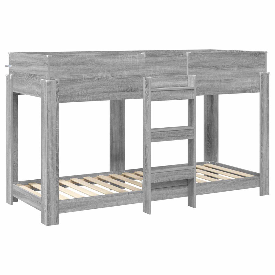 Bunk Bed voor Kinderen Grijs Sonoma 80 x 190 cm Bewerkt hout