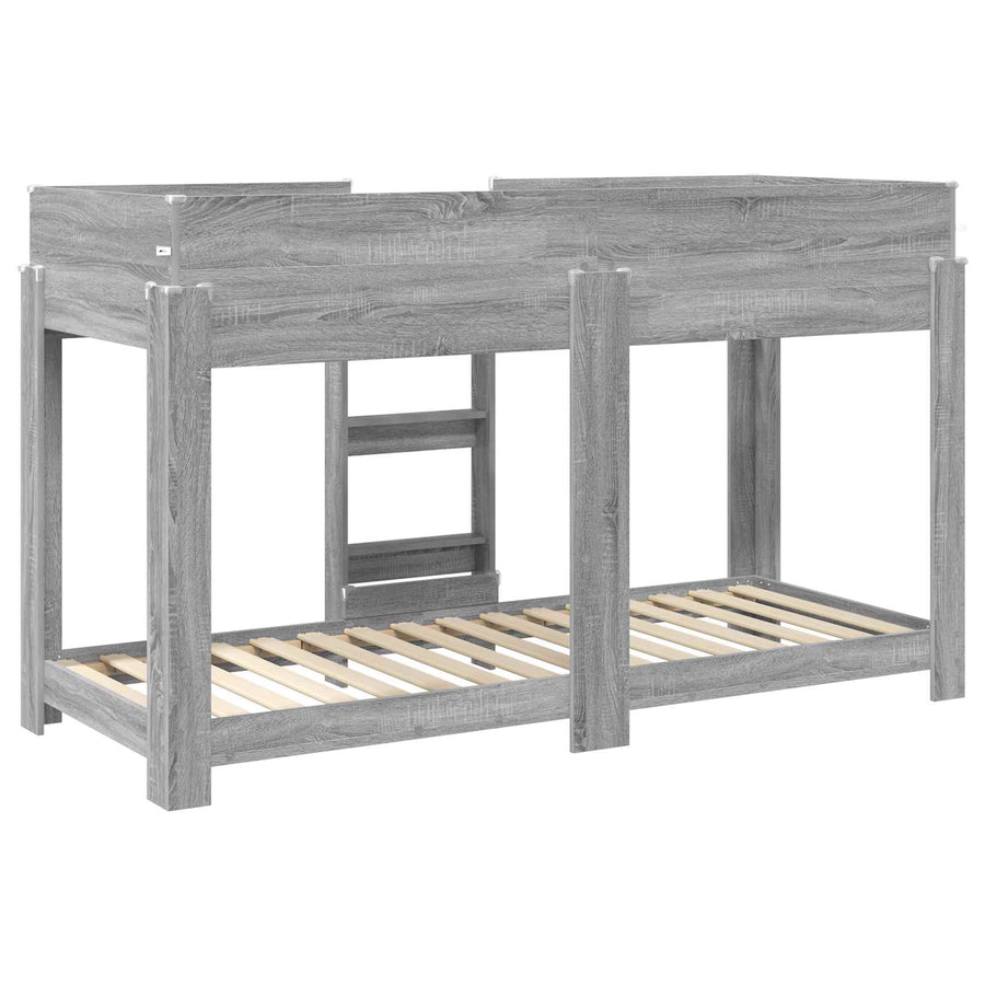 Bunk Bed voor Kinderen Grijs Sonoma 80 x 190 cm Bewerkt hout
