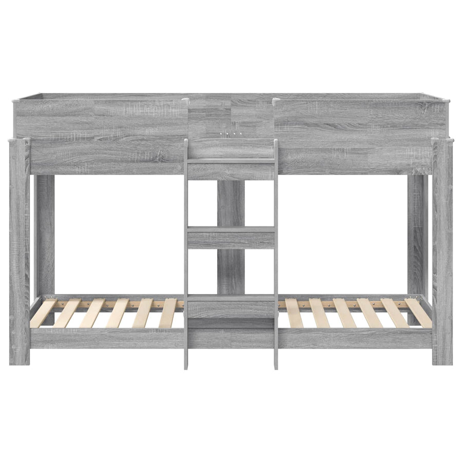 Bunk Bed voor Kinderen Grijs Sonoma 80 x 190 cm Bewerkt hout
