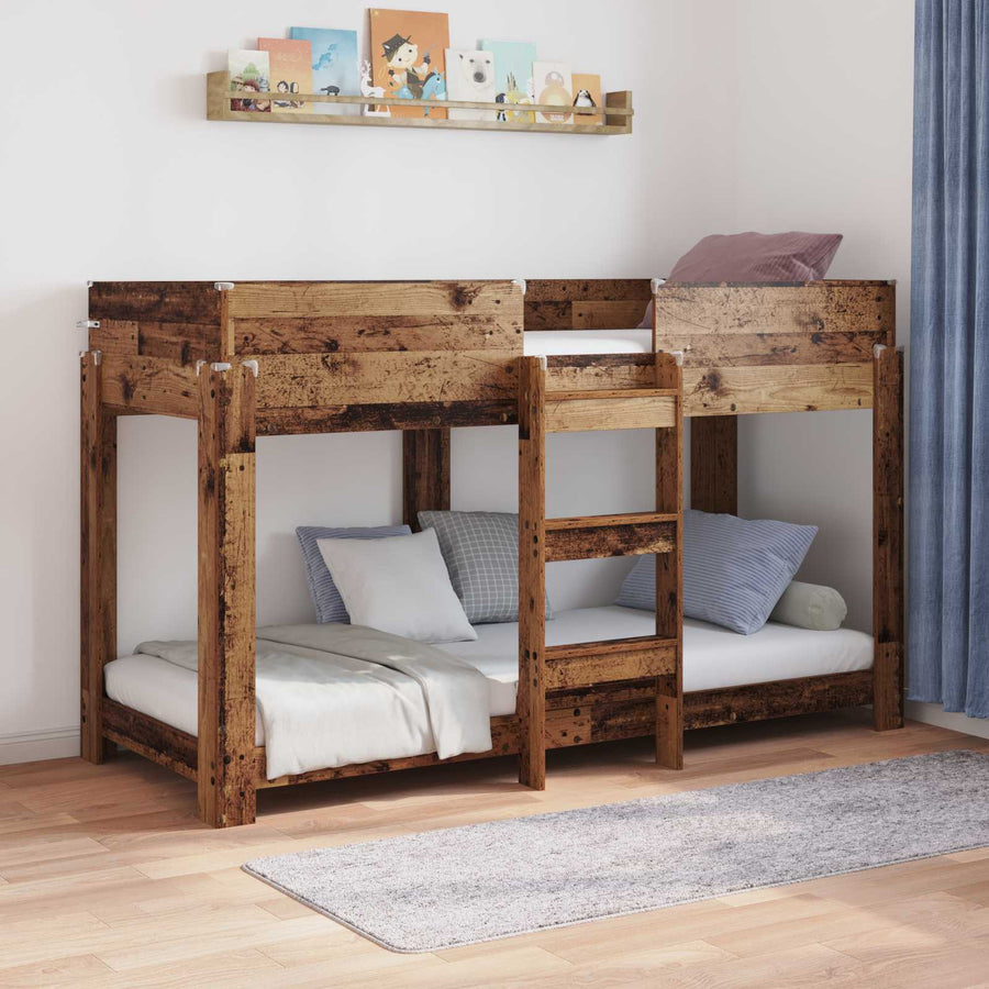 Bunk Bed voor Kinderen Oudhout 80 x 190 cm Bewerkt hout