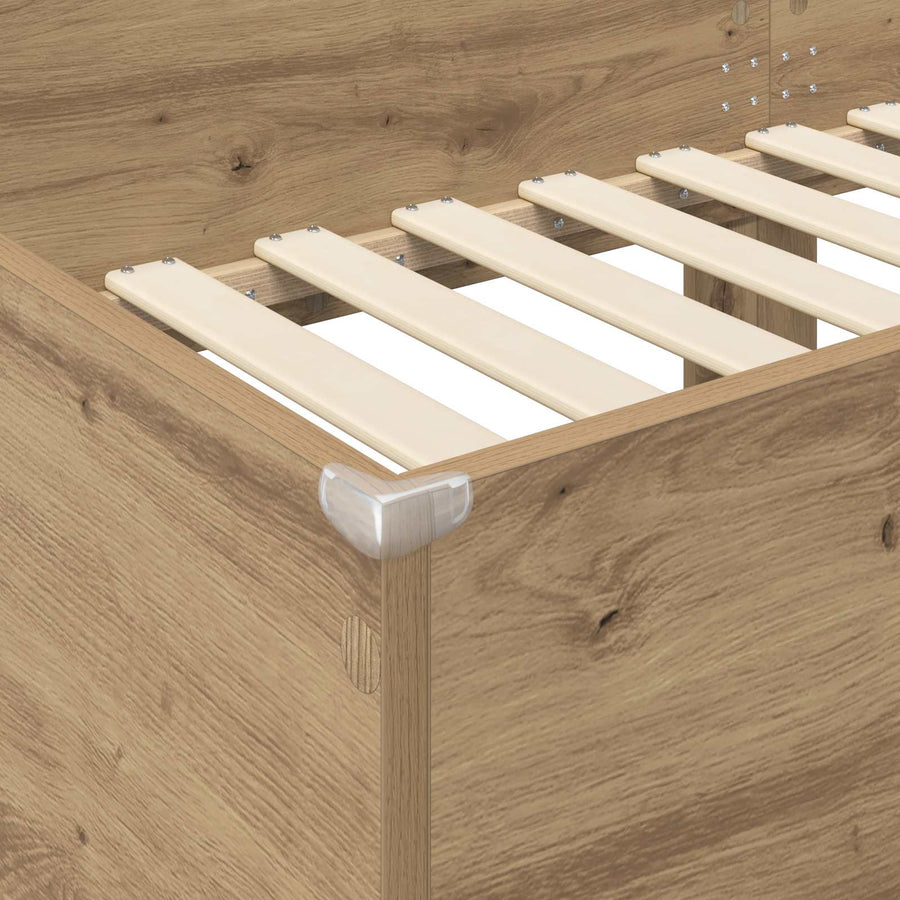 Bunk Bed voor Kinderen Artisan Eiken 80 x 190 cm Bewerkt hout