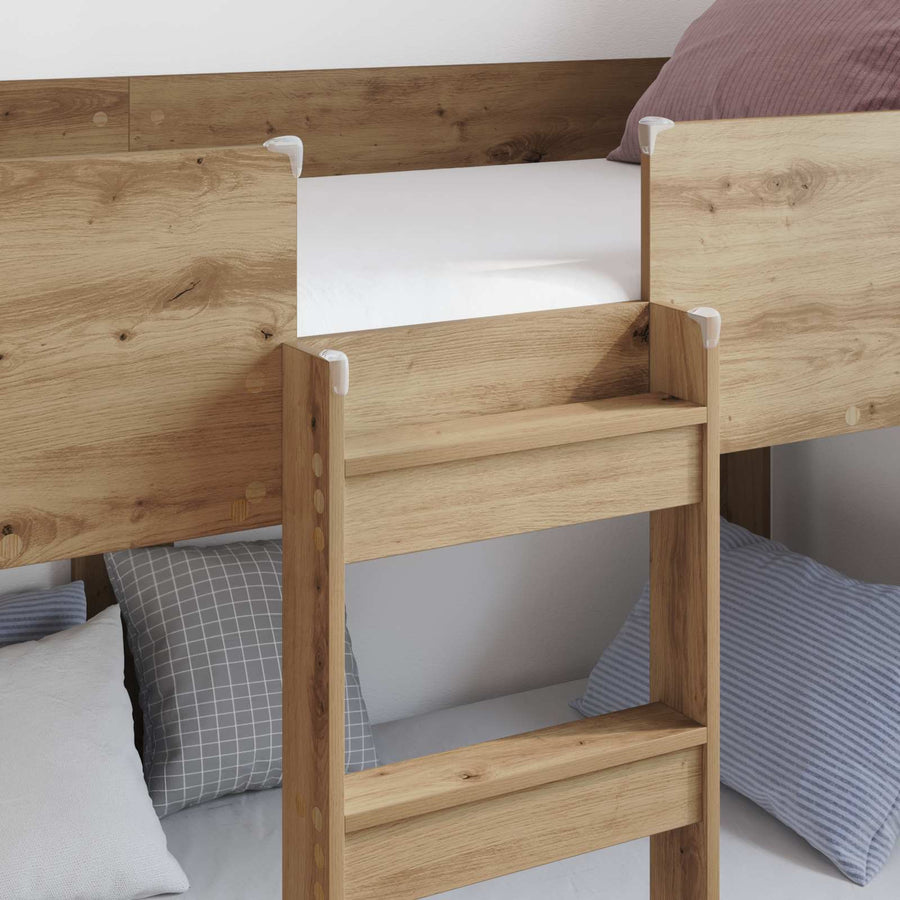 Bunk Bed voor Kinderen Artisan Eiken 80 x 190 cm Bewerkt hout