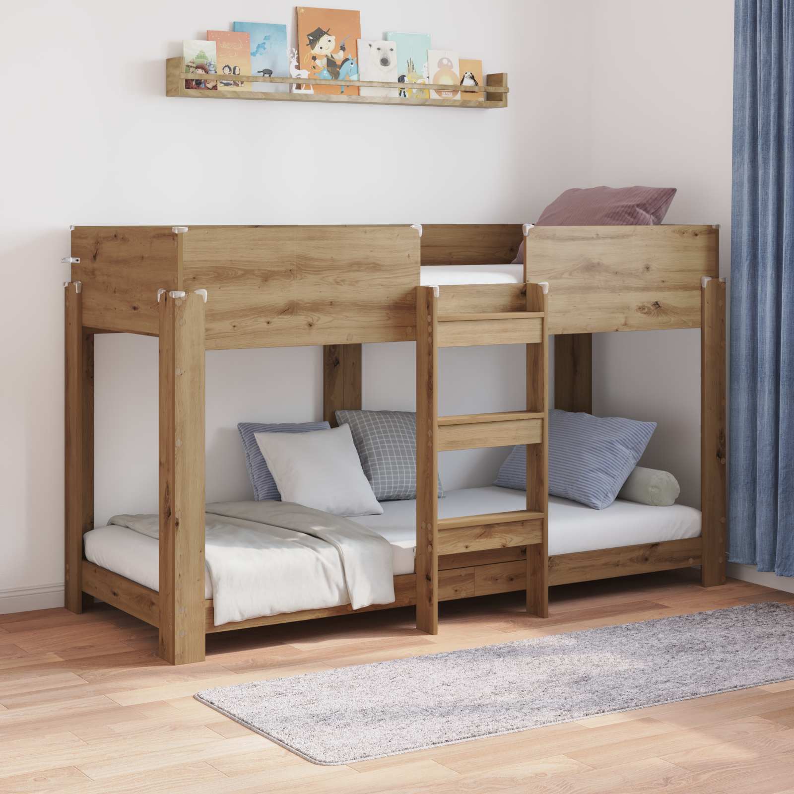 Bunk Bed voor Kinderen Artisan Eiken 80 x 190 cm Bewerkt hout