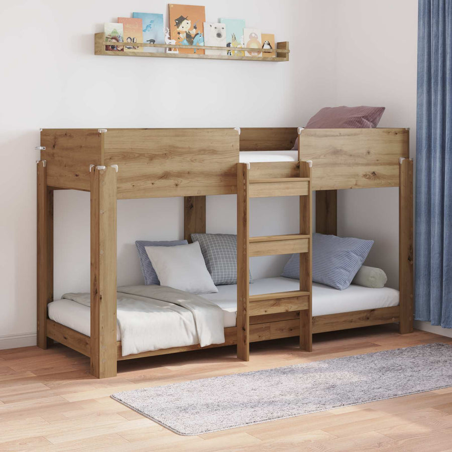 Bunk Bed voor Kinderen Artisan Eiken 80 x 190 cm Bewerkt hout