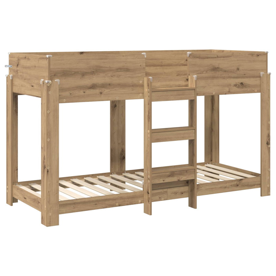 Bunk Bed voor Kinderen Artisan Eiken 80 x 190 cm Bewerkt hout