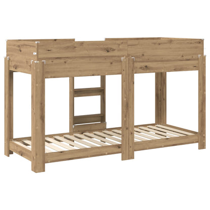 Bunk Bed voor Kinderen Artisan Eiken 80 x 190 cm Bewerkt hout