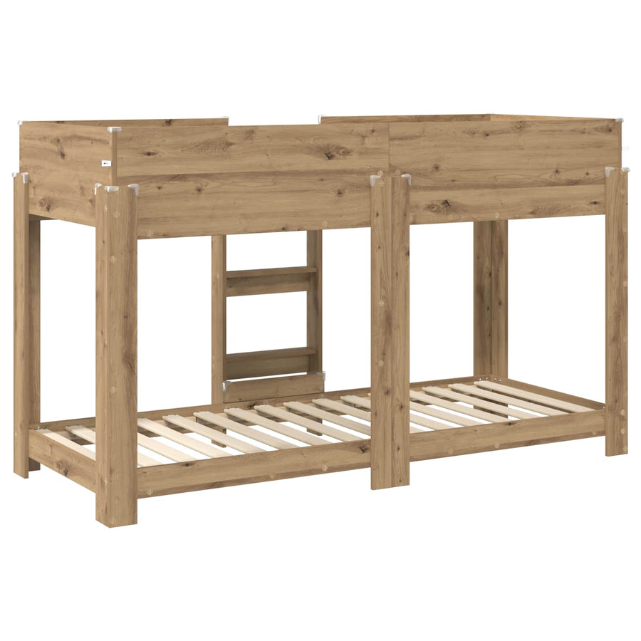 Bunk Bed voor Kinderen Artisan Eiken 80 x 190 cm Bewerkt hout