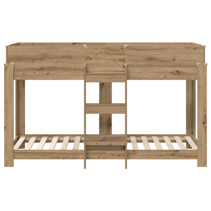 Bunk Bed voor Kinderen Artisan Eiken 80 x 190 cm Bewerkt hout