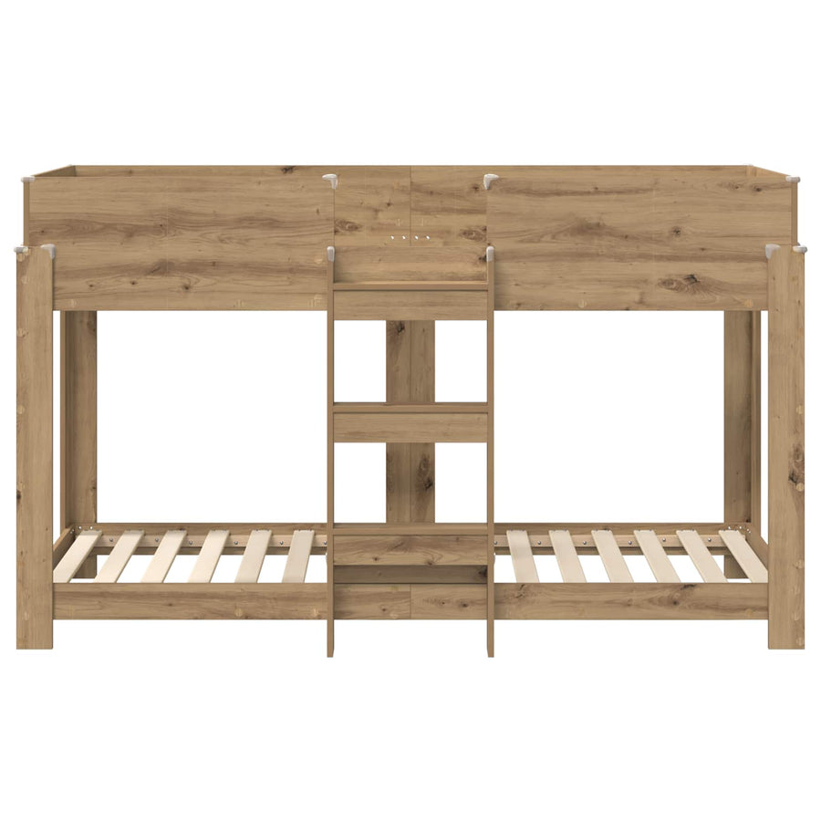Bunk Bed voor Kinderen Artisan Eiken 80 x 190 cm Bewerkt hout