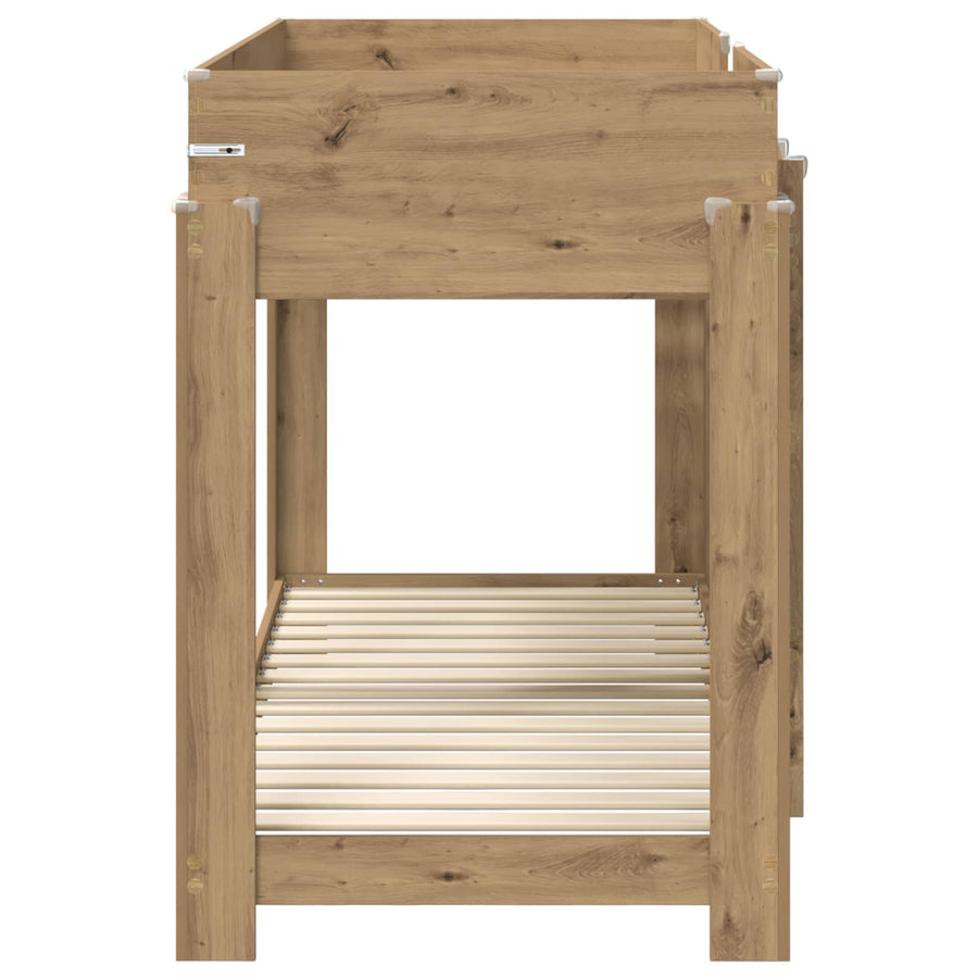 Bunk Bed voor Kinderen Artisan Eiken 80 x 190 cm Bewerkt hout