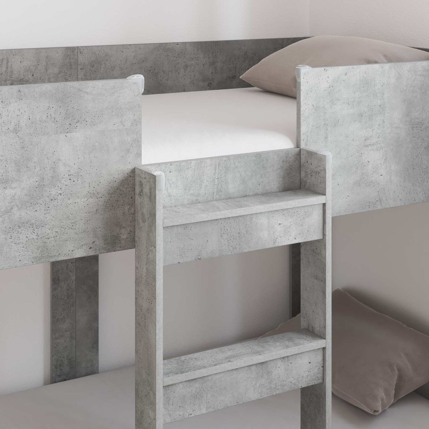 Bunk Bed voor Kinderen Beton Grijs 90 x 160 cm Bewerkt hout
