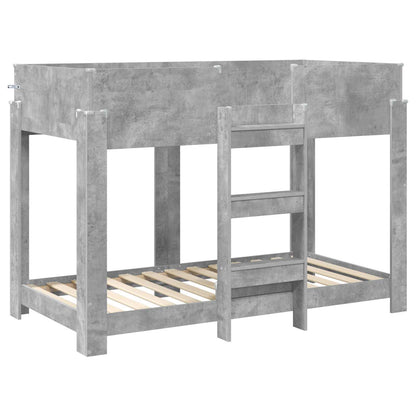Bunk Bed voor Kinderen Beton Grijs 90 x 160 cm Bewerkt hout