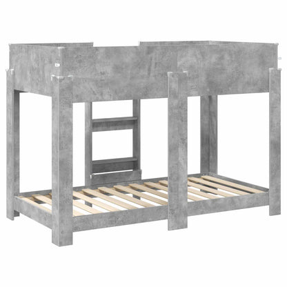 Bunk Bed voor Kinderen Beton Grijs 90 x 160 cm Bewerkt hout