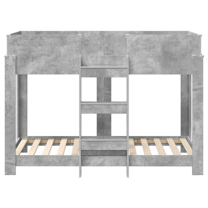 Bunk Bed voor Kinderen Beton Grijs 90 x 160 cm Bewerkt hout