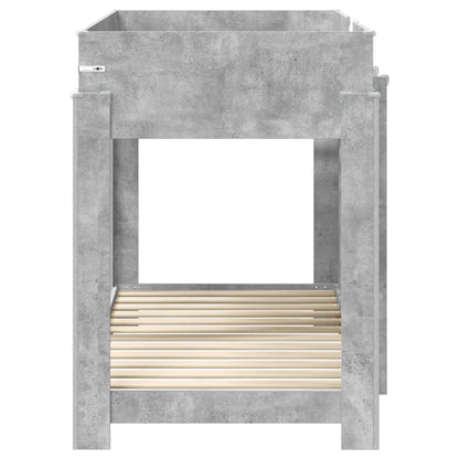 Bunk Bed voor Kinderen Beton Grijs 90 x 160 cm Bewerkt hout