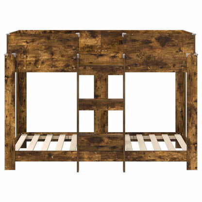 Bunk Bed voor Kinderen Gerookt eiken 90 x 160 cm Bewerkt hout