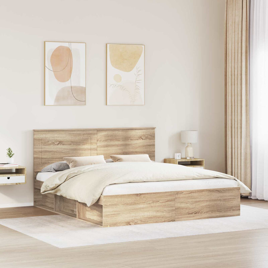Bedframe met hoofdeinde Sonoma 200 x 200 cm Massief grenenhout