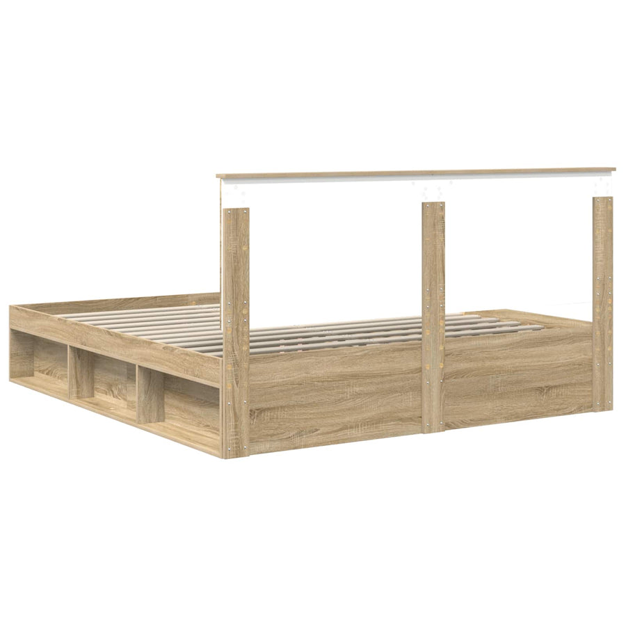 Bedframe met hoofdeinde Sonoma 200 x 200 cm Massief grenenhout