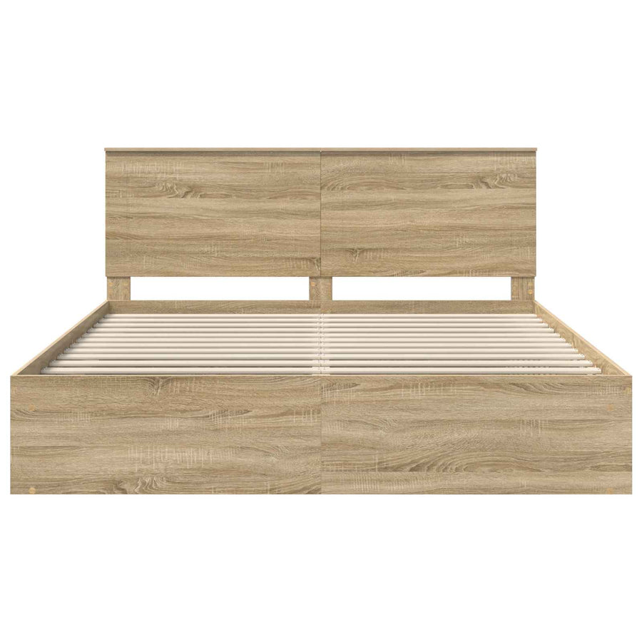 Bedframe met hoofdeinde Sonoma 200 x 200 cm Massief grenenhout