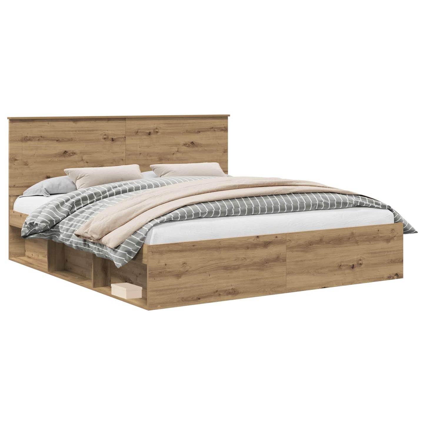 Bedframe Ambachtelijk eiken 200 x 200 cm Massief grenenhout
