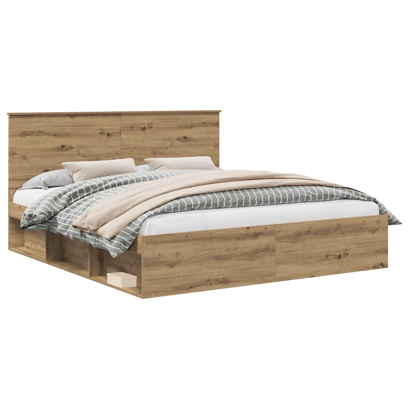 Bedframe Ambachtelijk eiken 200 x 200 cm Massief grenenhout