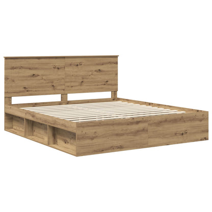 Bedframe Ambachtelijk eiken 200 x 200 cm Massief grenenhout