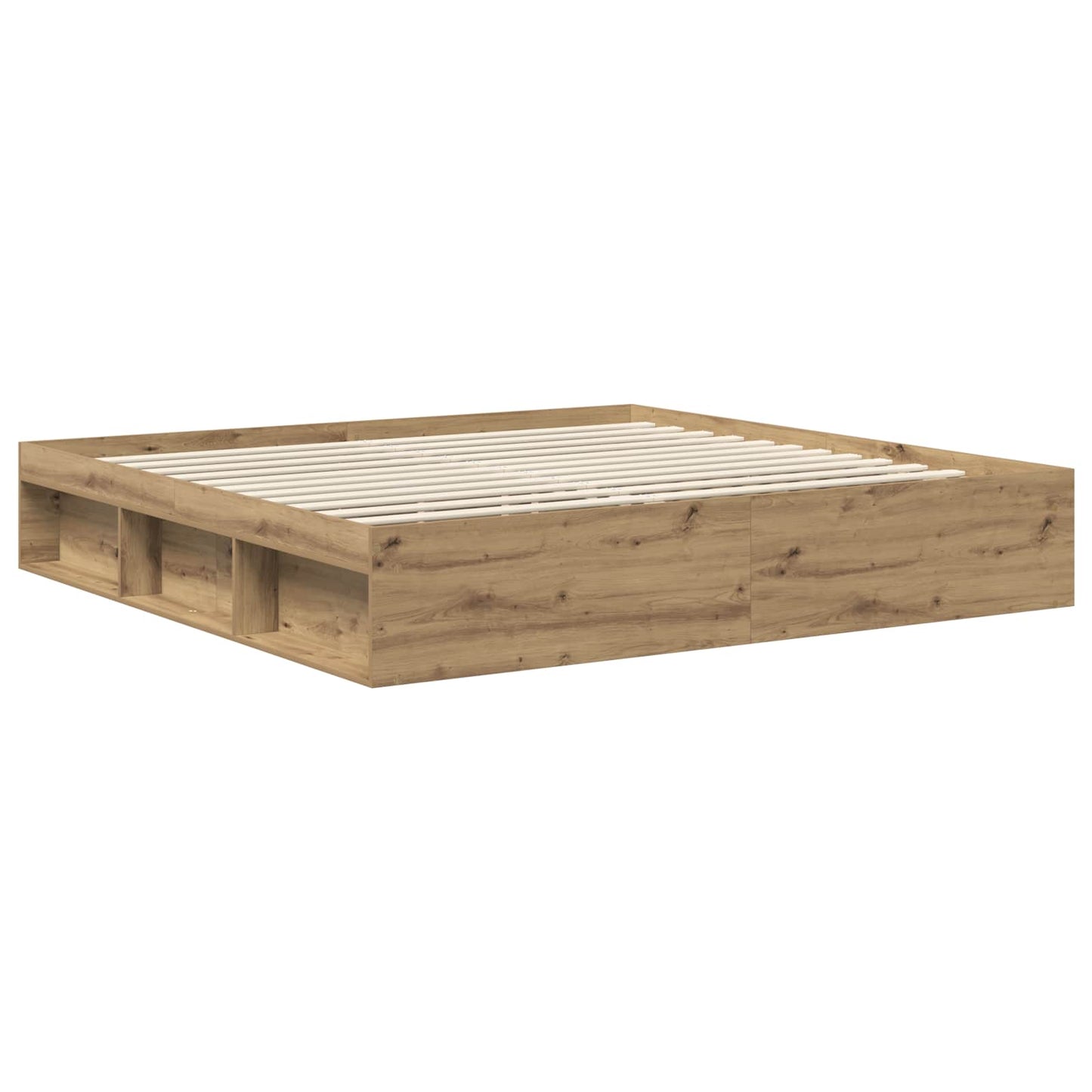 Bedframe Ambachtelijk eiken 200 x 200 cm Massief grenenhout
