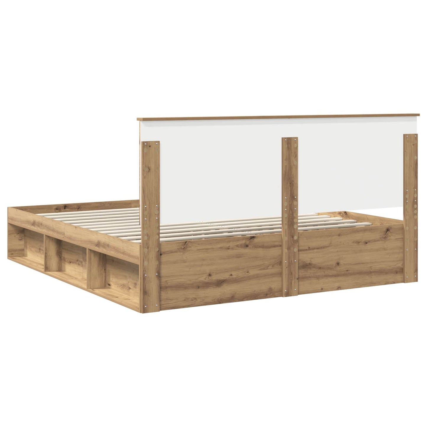 Bedframe Ambachtelijk eiken 200 x 200 cm Massief grenenhout