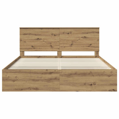 Bedframe Ambachtelijk eiken 200 x 200 cm Massief grenenhout
