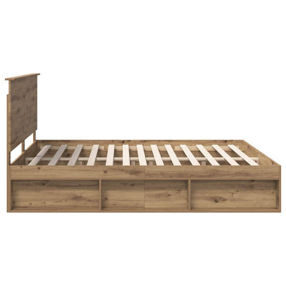 Bedframe Ambachtelijk eiken 200 x 200 cm Massief grenenhout