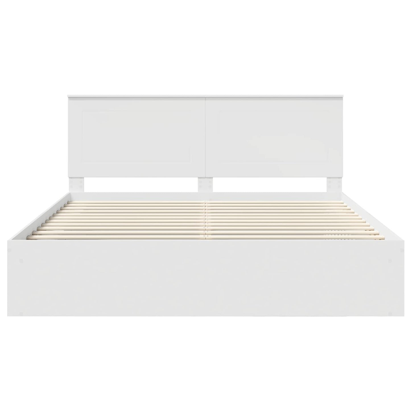Bedframe met hoofdeinde Wit 180 x 200 cm Massief grenenhout