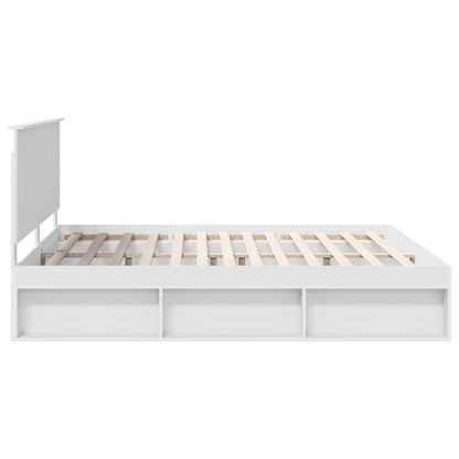 Bedframe met hoofdeinde Wit 180 x 200 cm Massief grenenhout