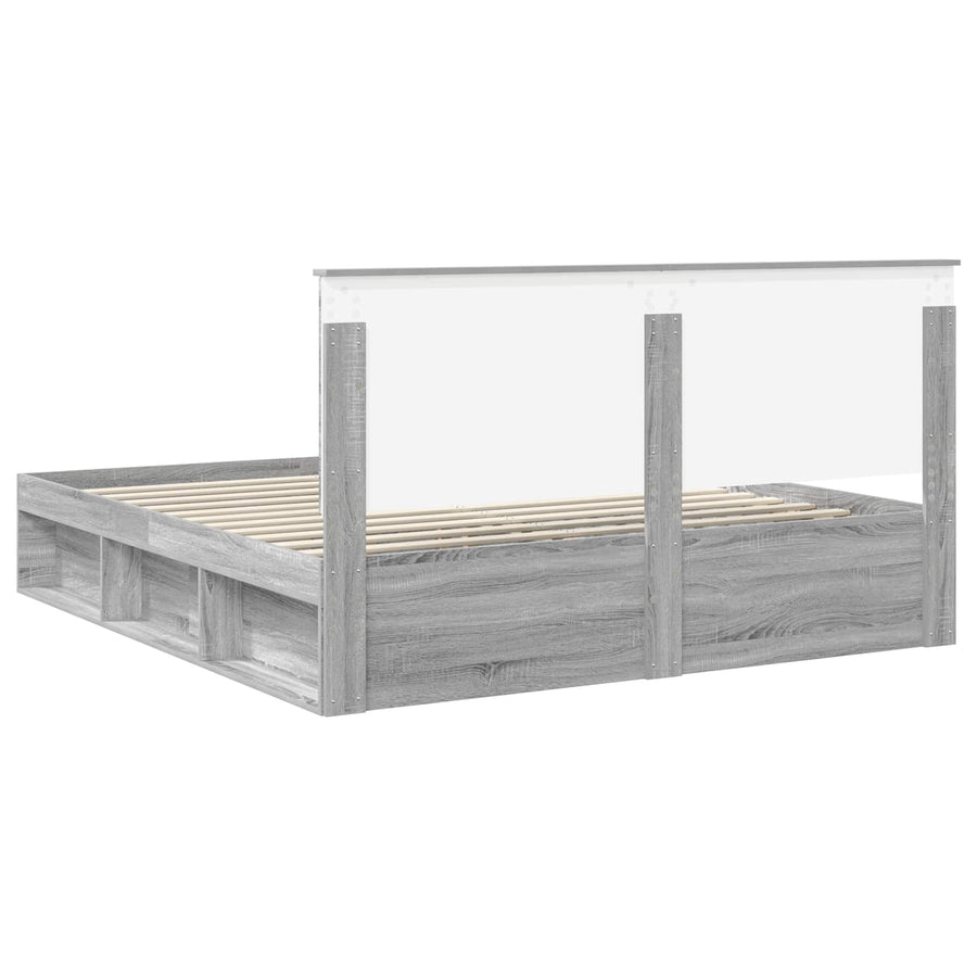 Bedframe Grijs Sonoma 180 x 200 cm Massief grenenhout