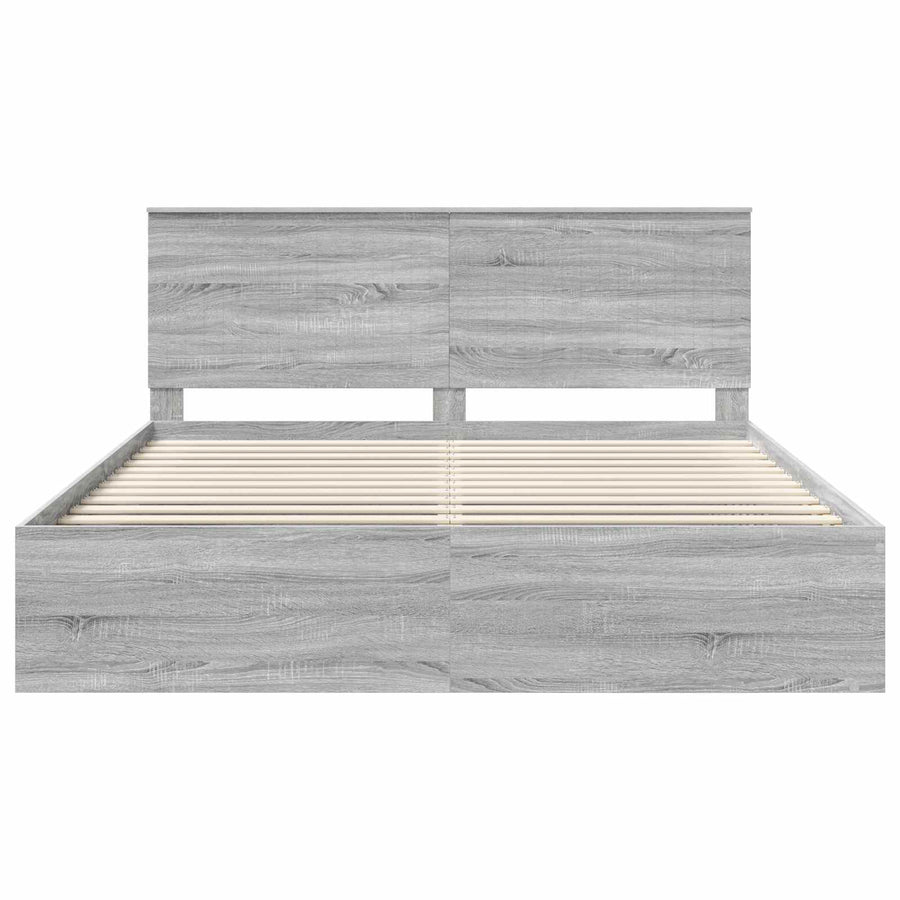 Bedframe Grijs Sonoma 180 x 200 cm Massief grenenhout