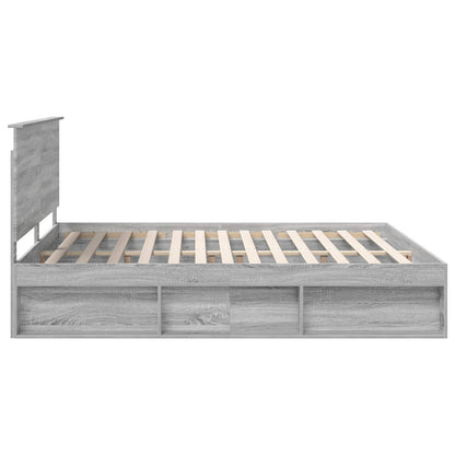 Bedframe Grijs Sonoma 180 x 200 cm Massief grenenhout