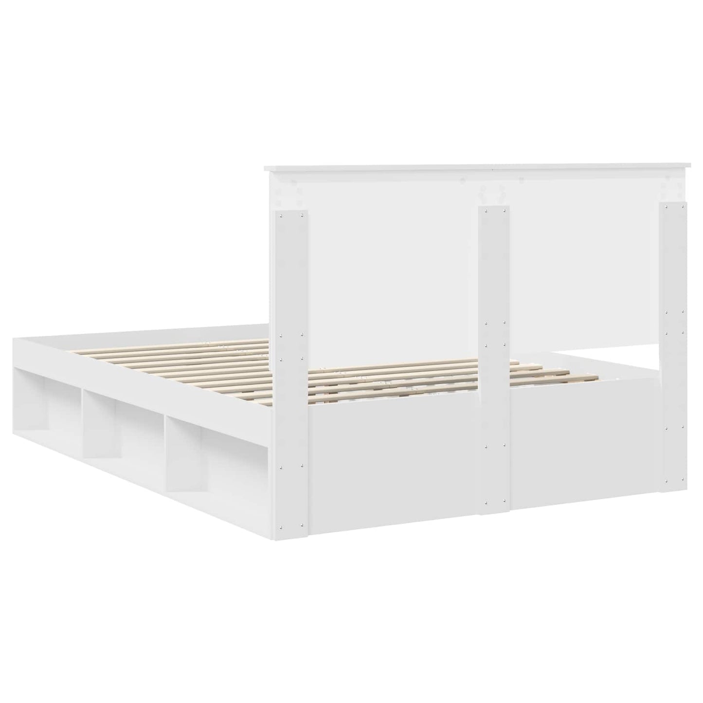 Bedframe met hoofdeinde Wit 160 x 200 cm Massief grenenhout