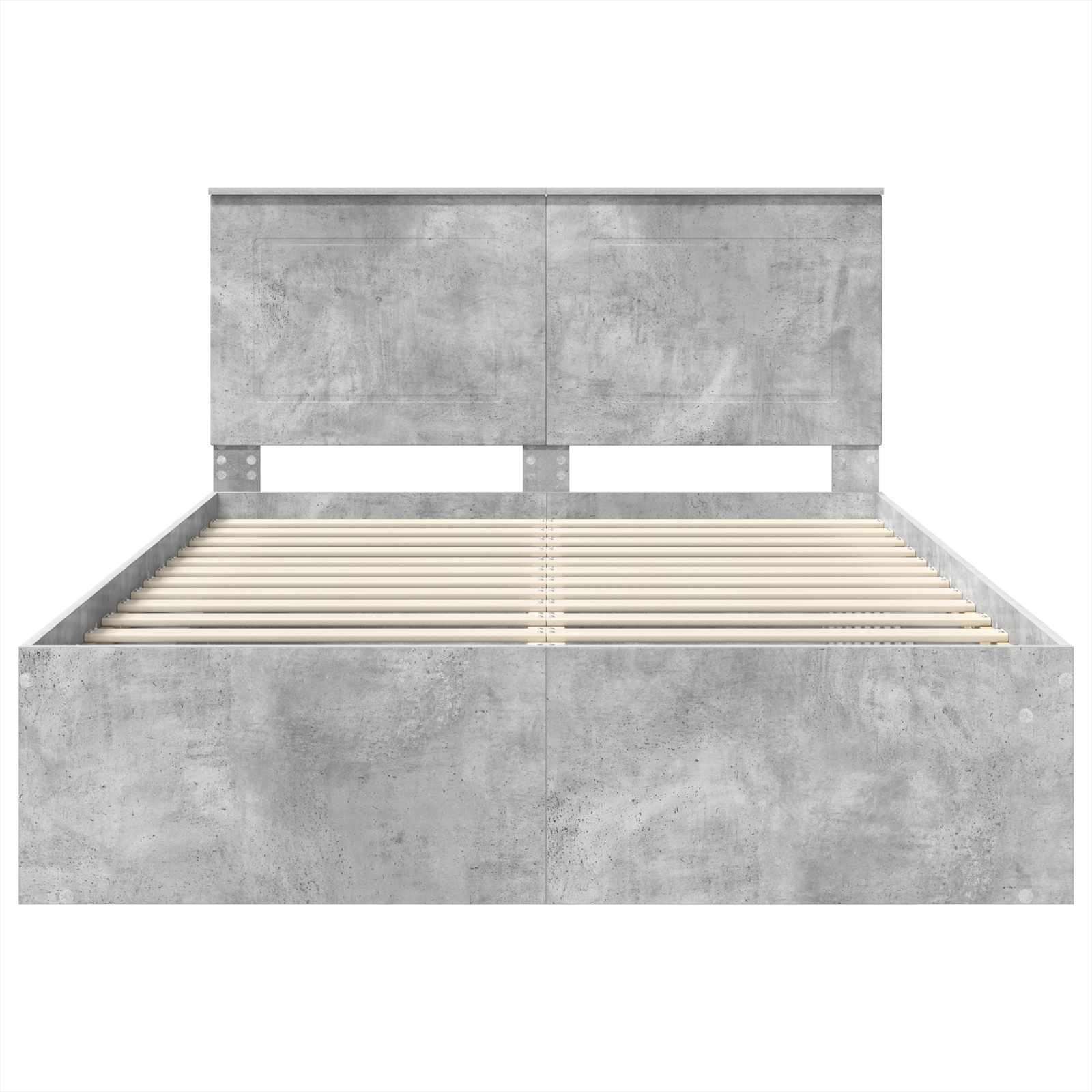 Bedframe met hoofdeinde Beton 160 x 200 cm Massief grenenhout