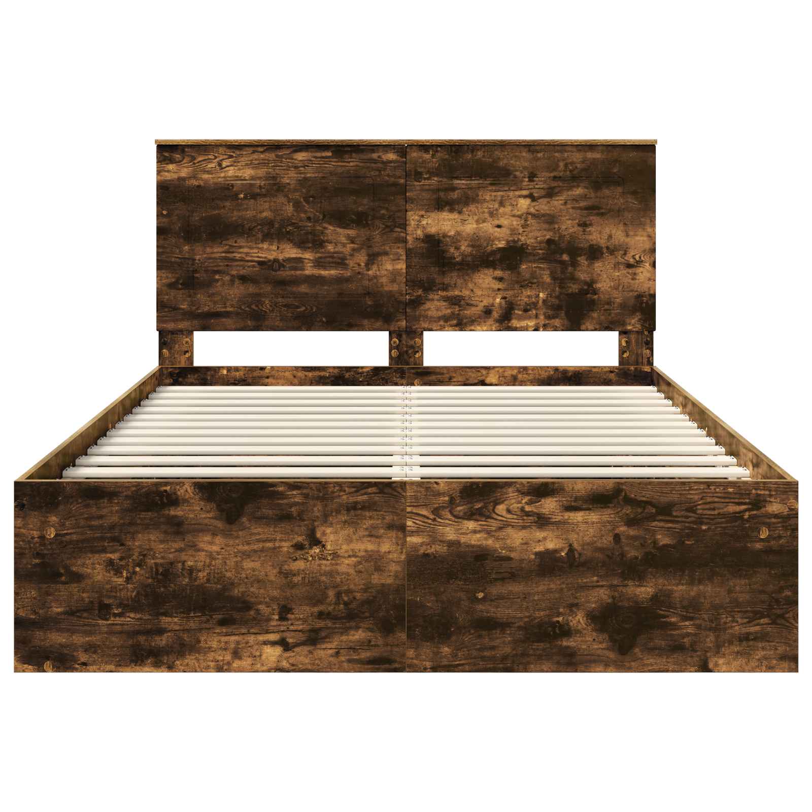 Bedframe Gerookt eiken 160 x 200 cm Massief grenenhout