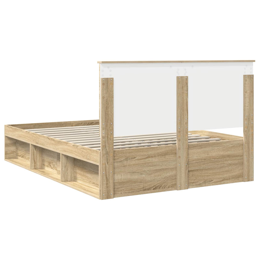 Bedframe met lade Sonoma Eiken 150 x 200 cm Massief grenenhout