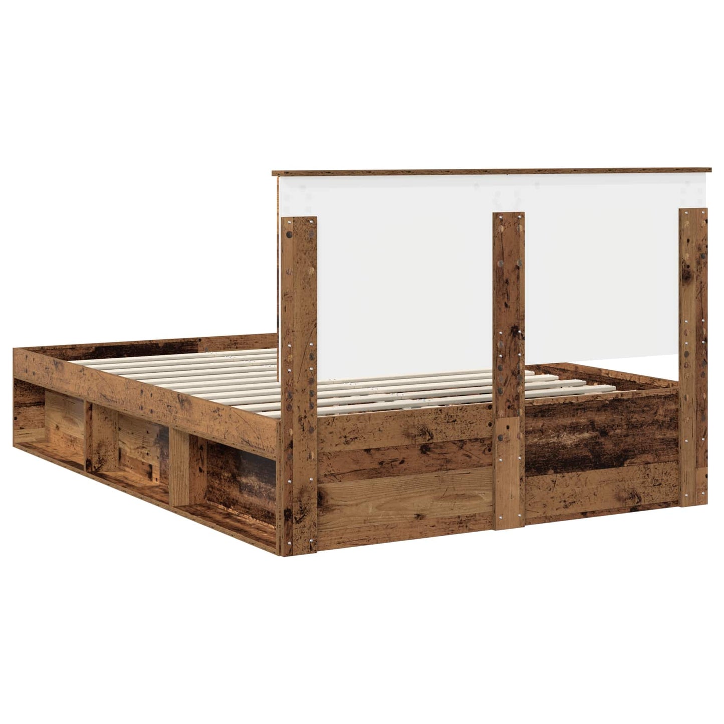 Bedframe met hoofdeinde Oudhout 150 x 200 cm Massief grenenhout