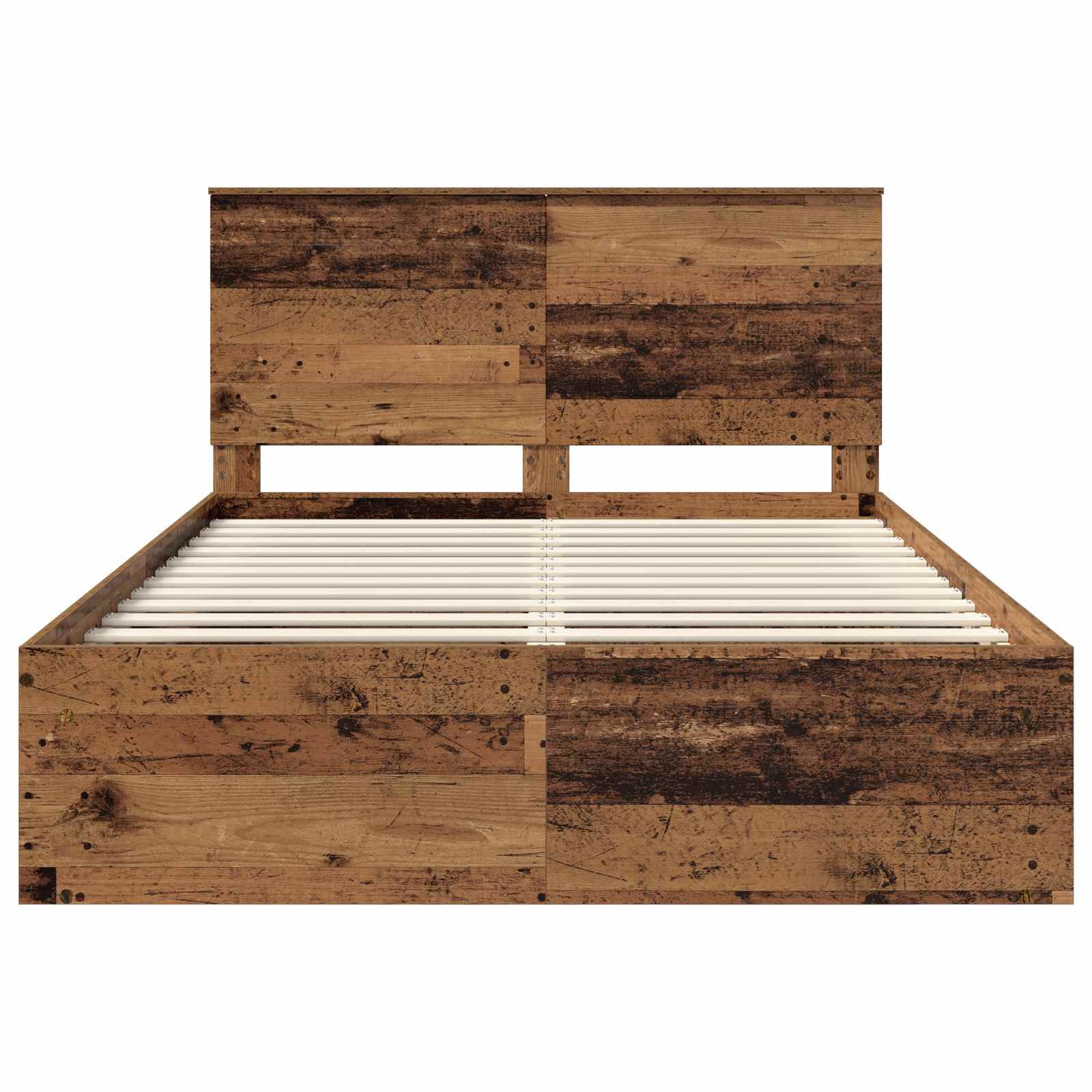 Bedframe met hoofdeinde Oudhout 150 x 200 cm Massief grenenhout