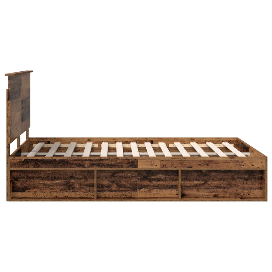 Bedframe met hoofdeinde Oudhout 150 x 200 cm Massief grenenhout