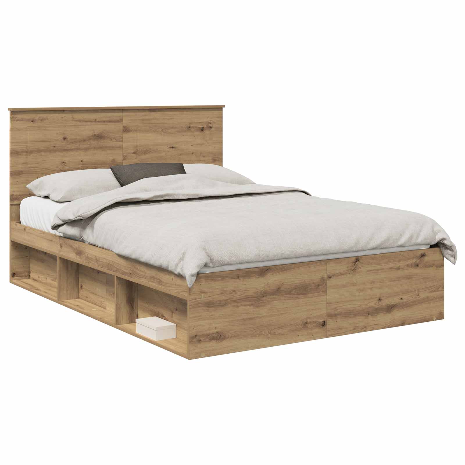 Bedframe Ambachtelijk eiken 150 x 200 cm Massief grenenhout