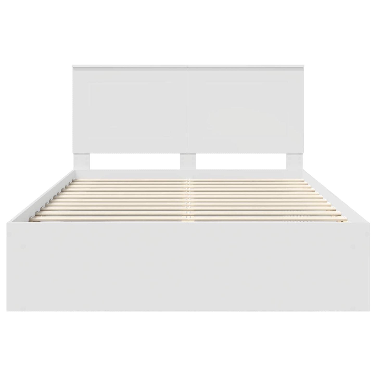 Bedframe met hoofdeinde Wit 140 x 190 cm Massief grenenhout