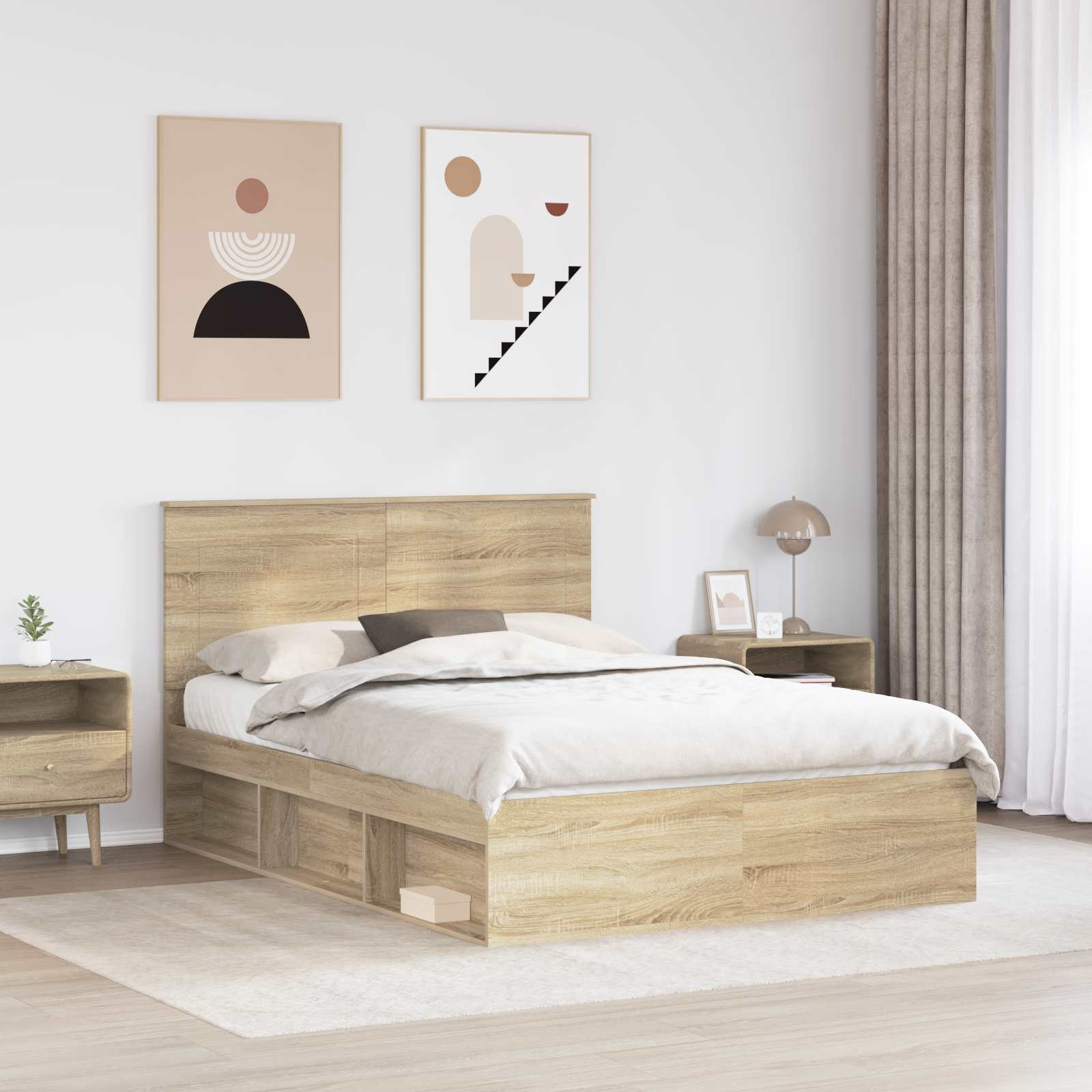 Bedframe met hoofdeinde Sonoma 140 x 190 cm Massief grenenhout