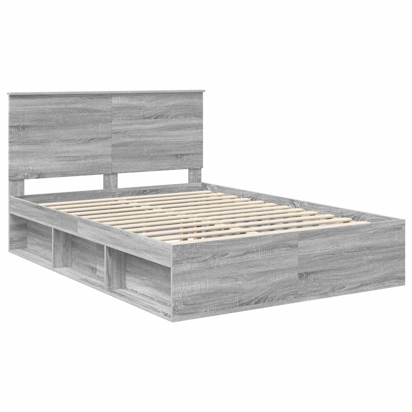 Bedframe Grijs Sonoma 140 x 190 cm Massief grenenhout