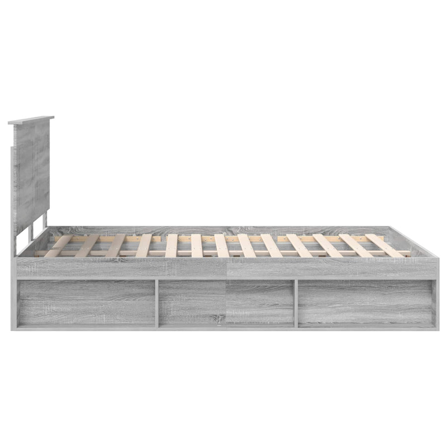 Bedframe Grijs Sonoma 140 x 190 cm Massief grenenhout